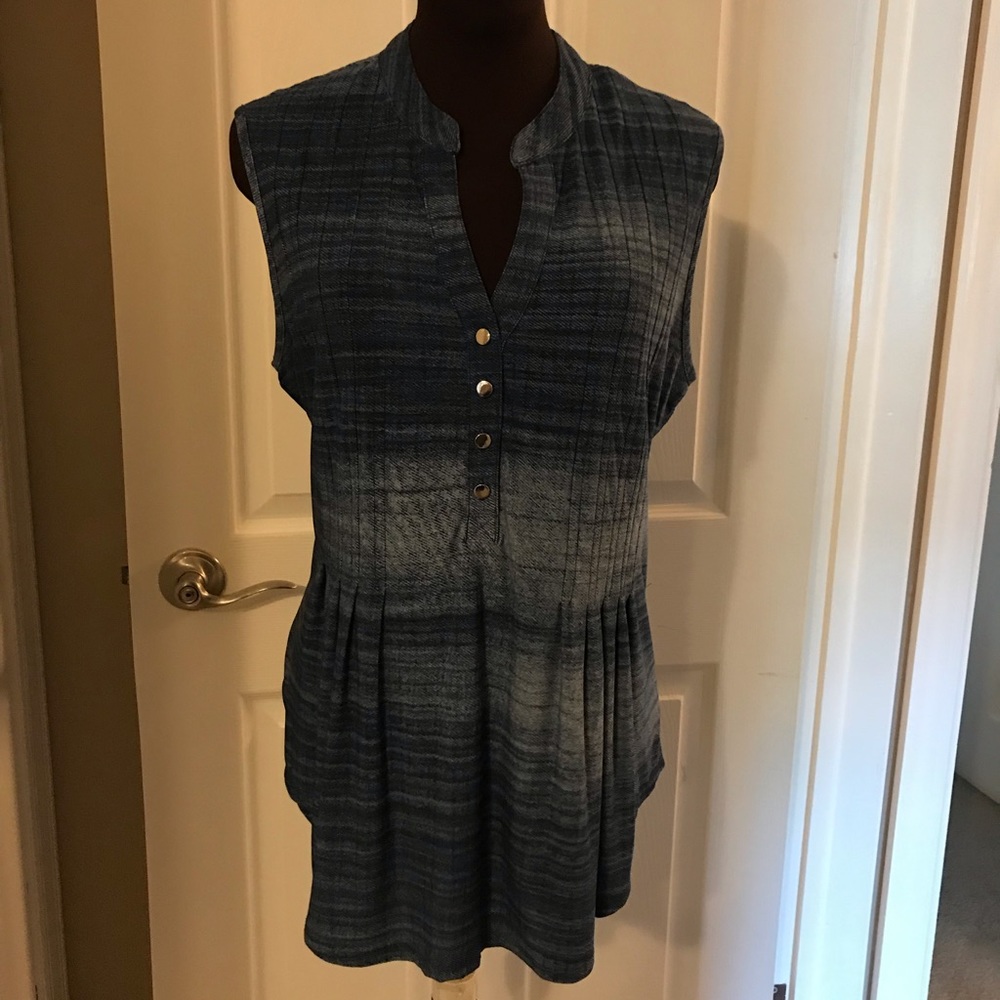 Sleeveless denim look top